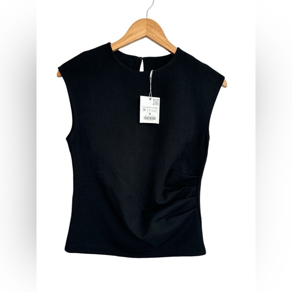 ZARA RUCHED INTERLOCK TOP M - Picture 5 of 7